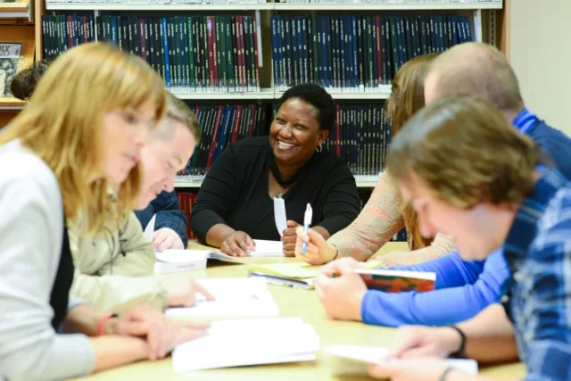 Students working in a group