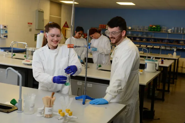 Students in labcoats