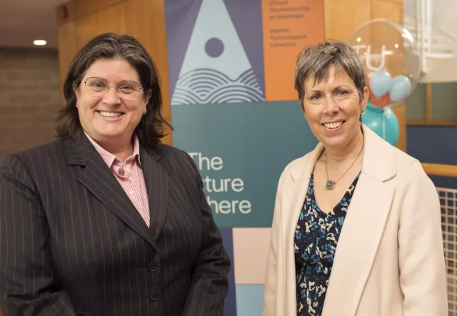 ATU Governing Body Chair Ms Maura McNally SC, Chair of the Bar Council of Ireland pictured with ATU President Dr Orla Flynn.