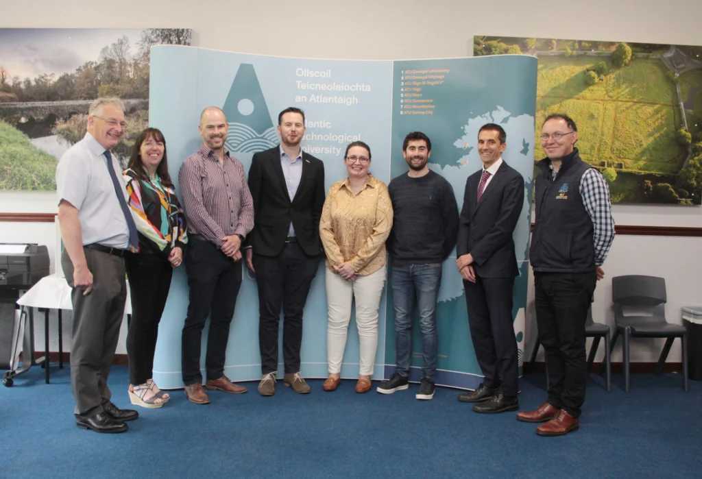 Staff members and guests gathered for a photo at the inaugural meeting of a new research group, held at ATU Mountbellew in June 2022.