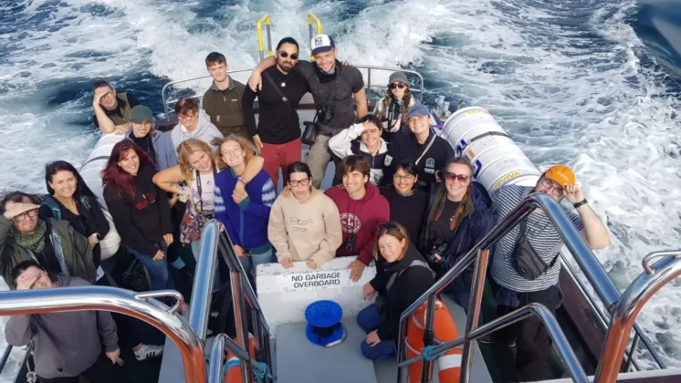 ATU marine students on boat