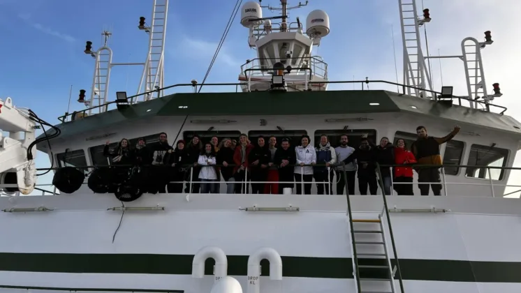 Image of ATU marine scientists on ship