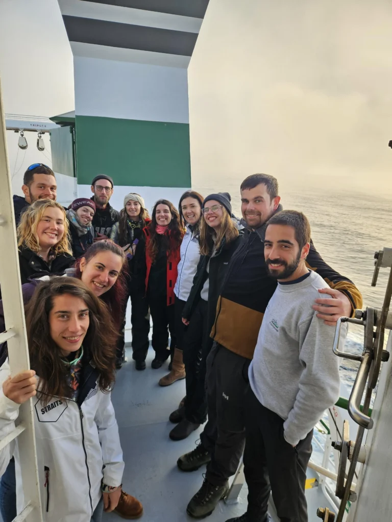 group of marine scientist students