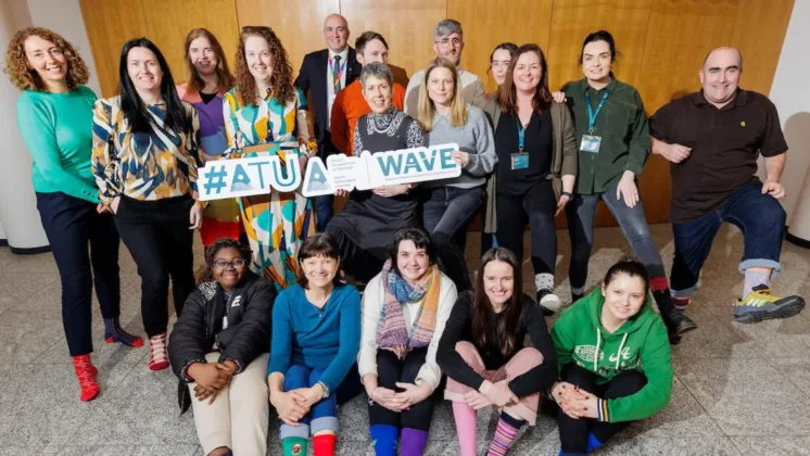 ATU staff and students wear mismatched socks to support World Down syndrome day