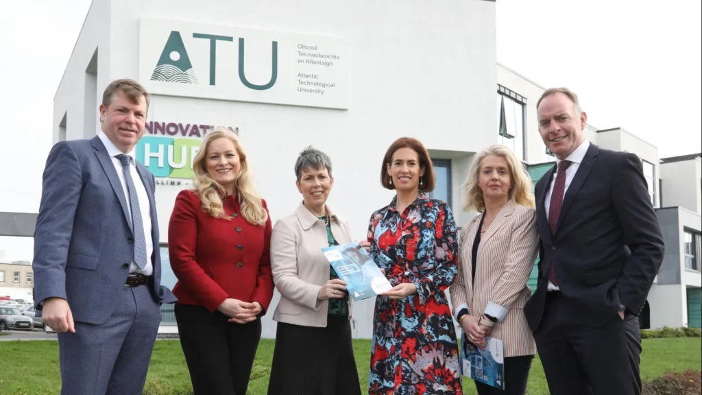 Minister of state Hildegarde Naughton and ATU staff