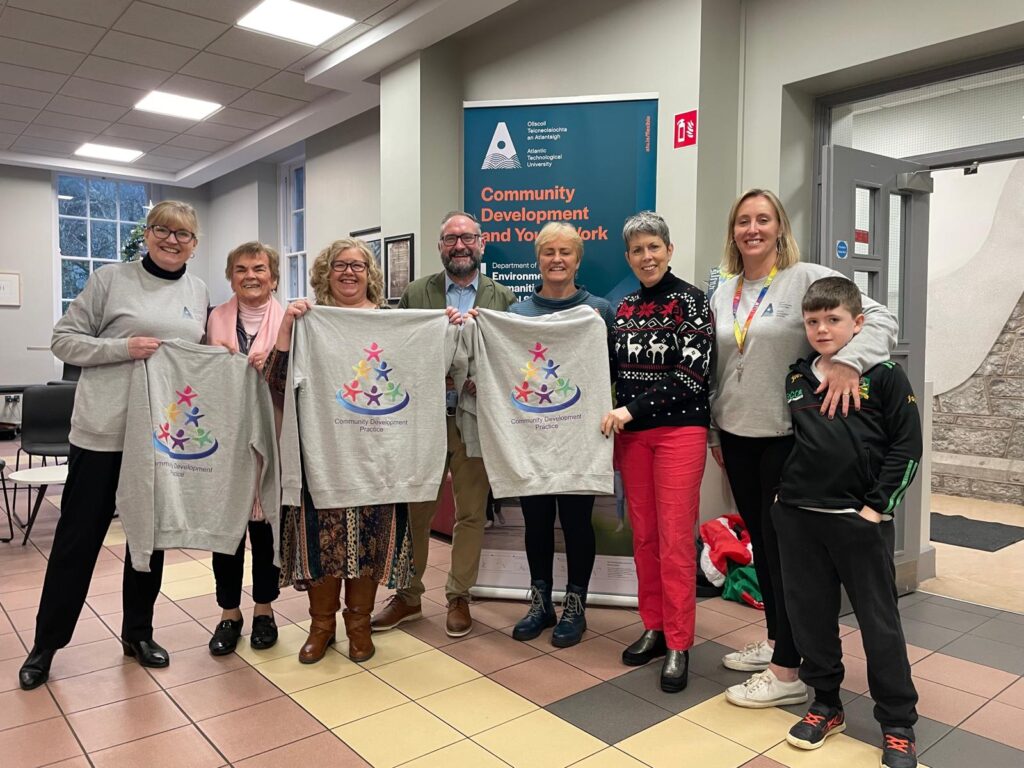 Dr Sheila McArdle, Lecturer ATU, Sr Maureen Lally, Tochar Valley Rural Community Network, Anne Finn, Mayo North East Partnership, Dr Justin Kerr, VP ATU Mayo and Head of School, Breda Ruane, Youth Officer, MSLETB, Dr Orla Flynn, President ATU, Mairead Cluskey, Lecturer ATU and Tomas Cluskey.