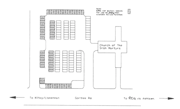 Parking map of the Church of the Irish Martys