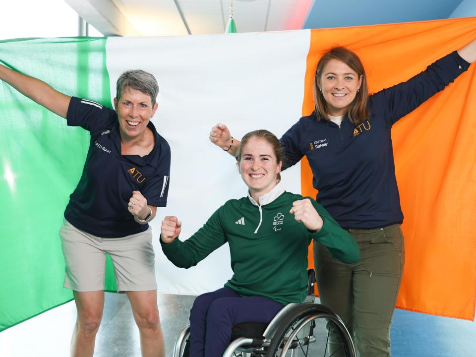 L-R: Dr Orla Flynn, ATU President, with Shauna Bocquet and Molly Dunne, ATU Sports Development Officer.  