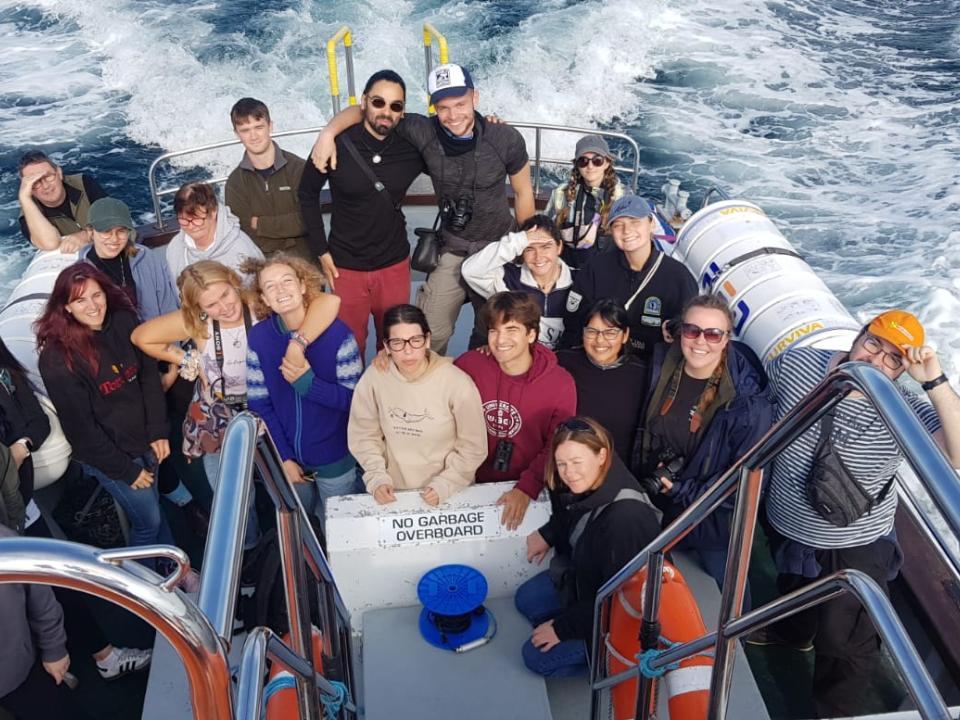 Group of ATU masters students on the Blasket Princess departing Ventry on their first marine expedition towards the Blasket Islands  (20 Sept 2024)